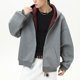 thumbnail image 5 of MHFRRA Sudadera con Capucha de Estilo Pesado para Otoño, con Forro En contraste, Chaqueta Corta Deportiva, Ropa Informal para Exteriores Gris, 5 of 7