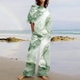 thumbnail image 2 of Hauts à Manches Courtes pour Femmes Ensemble d'Été Mode Imprimé Couleur Pantalon Décontracté Ensemble Deux Pièces Hauts à Manches Courtes pour Femmes Hauts d'Été pour Femmes avec Manches, 2 of 5