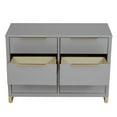 thumbnail image 3 of MoDRN Glam 6 Drawer Dresser, Grey with Satin Brass, 3 of 10