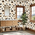 thumbnail image 4 of Peel and Stick Wallpaper Chickens Rustic Cabins Farm Autumn Trees Woodland Wall Mural 23.6in x 9.8ft Self Adhesive Removable Wall Paper Renter Friendly Wallpaper for Nursery Bedroom Cabinets, 4 of 8