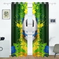 thumbnail image 2 of Coolnut Soccer Ball Football Thermal Insulated Blackout Grommet Printed Window Curtain - 84x55 in - 100% Polyester 2 Panels, Symmetry, 2 of 6