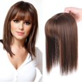 thumbnail image 3 of Peluca de pelo con flequillo de aire para mujer, pelo largo y liso, fibra sintética resistente al calor, pelo sintético sin pegamento, 3 of 5
