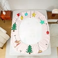 thumbnail image 5 of jejeloiu Cute Bear Snowmen Happy New Year Merry Christmas Twin Sheet Set,Red White Girl Bedding,3pcs, 5 of 7