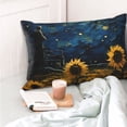 thumbnail image 4 of Sikiie Oil Starry Sky Sunflower Pillow Covers, Throw Pillow Case Cushion Covers,Cushion for Bedroom,Couch,Home-20"x30", 4 of 6