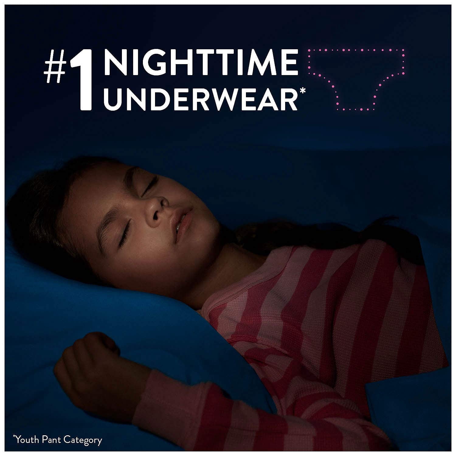 GoodNites 74 Count Bedtime Underwear for Girls, Small / Medium (38-65 Pounds)