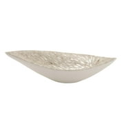 DecMode 22" x 10" White Mother of Pearl Shell Nautical Tray, 1-Piece