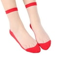thumbnail image 2 of TANGNADE Ankle Socks for Women Solid Color Basic Crystal Stockings Multi Selection Simple Glass Socks Red, 2 of 3