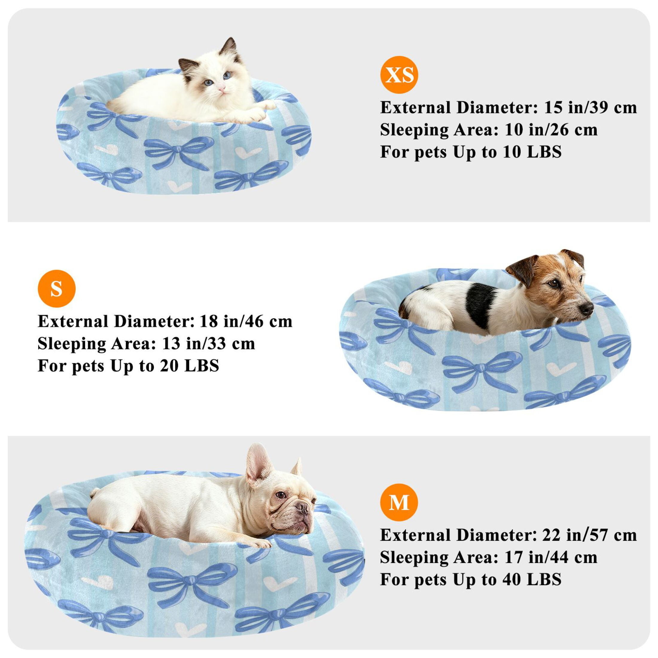 Iauyy Pet Couch Donut Cat Bed for Indoor Cats/Small Dogs Washable & Machine with Non-slip Bottom Calming Cat Furniture, The Feeling Of Lightness (M)