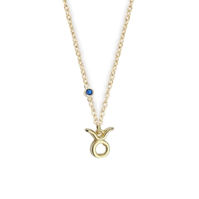 Collar con dije signo zodiaco Tauro ZVEZDA chapa de oro 18k 45 cms