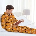 thumbnail image 6 of Naloa Skulls Men’s Pajamas Set - Long Sleeve Button Down Sleep Shirt and Pajama Bottoms Sleepwear Set-Small, 6 of 7