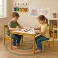thumbnail image 4 of Open Box PJ Wood 3pc Table and Chairs Set w/Natural Finish & Dry Erase Surface, 4 of 8