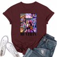 thumbnail image 1 of Movie Kpop Demon Hunters T-Shirt Summer Tshirts Casual Loose Girls T Shirt Korean Pop Anime Style Tee with Huntrix Movie Print, Streetwear Aesthetic#Deep Red 2XL, 1 of 4