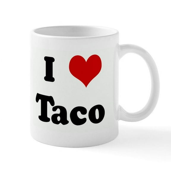 CafePress - I Love Taco Mug - 11 oz Ceramic Mug - Novelty Coffee Tea Cup