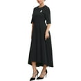 thumbnail image 4 of INSPIRE CHIC Women's Formal Dress Vintage Collared Half Sleeve Church Evening A-Line Dresses S Black, 4 of 5