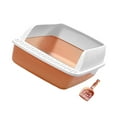 thumbnail image 4 of Cat with Litter Sifting Prevent Leakage High Sided Easy to Clean Heightening Splashing Removable Kitty Litter Tray Pink, 4 of 9
