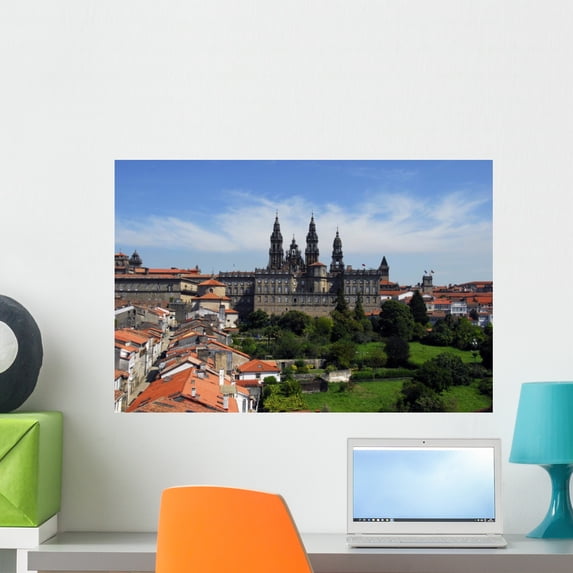 Cathedral Santiago Compostela Wall Mural by Wallmonkeys Peel and Stick Graphic (24 in W x 16 in H) WM96666