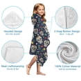 thumbnail image 7 of Navy Floral Skull Pattern Hooded Bath Towel，50"x30" for Ages 3 To 12 Kids, Quick Dry Lightweight Soft Microfiber Hood Beach Towel Cover Up for Kids, 7 of 7