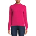 thumbnail image 2 of Dreamers by Debut Womens Elbow Patch Mock Neck Long Sleeve Sweater, 2 of 5