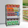 thumbnail image 2 of 5 Tier Wire Grid Retail Display Shelf, 15-20kg Load Capacity Each Tier, Merchandise Stand 90 X 43 X 136cm, 2 of 14