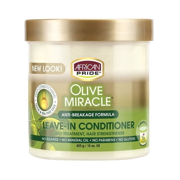 African Pride Olive Miracle Anti Breakage Leave In Hair Conditioner, 15 oz