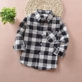 thumbnail image 2 of YIWULA Baby Boys Plaid Shirt Toddler Flannel Button Down Jacket Long Sleeve Outfits Infant School Uniform Shirts Cotton Shacket Coat(4-5 Years,Light Gray), 2 of 4