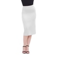 thumbnail image 2 of HVOBTTY Womens Pencil Mid Length Skirts, Summer Skirt for Women, Womens Fashion Solid Color Rhinestone High Waist Elastic Elegant Daily Formal Midi Skirt White, XXL, 2 of 5