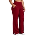 thumbnail image 2 of BUIGTTKLOP Plus Size Women's Yoga Dress Pants Office Business Casual Work Slacks Side Split Stretch Straight Leg Pants with Pockets, 2 of 7