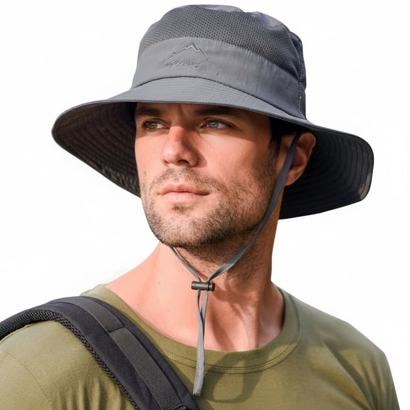 UPF 50 Sun Hat for Men & Women - Breathable Wide Brim Fishing Hat for Summer UV Protection