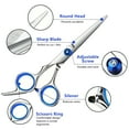 thumbnail image 2 of FORICOM Set of 2 Piece Hair Scissors, Professional Hair Scissors 6 Inch Edge Barber Scissors Salon Hair Shears, Made of Stainless Steel, Hand Ground Blue, 2 of 7