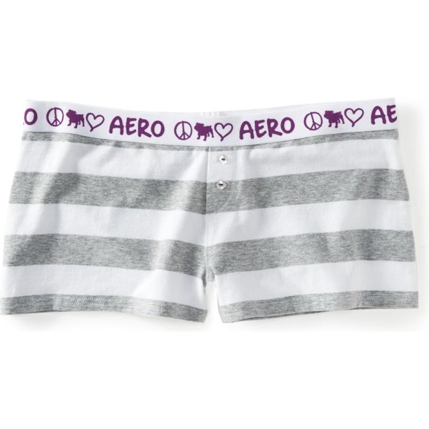 Pantalones cortos de pijama elásticos Aeropostale para mujer, gris, grande