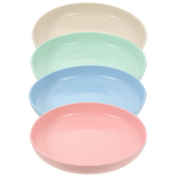 Veggie Tray 4 Pcs Plastic Food Plates Dish Wheat Straw Tableware Fiber Polypropylene (pp) Child
