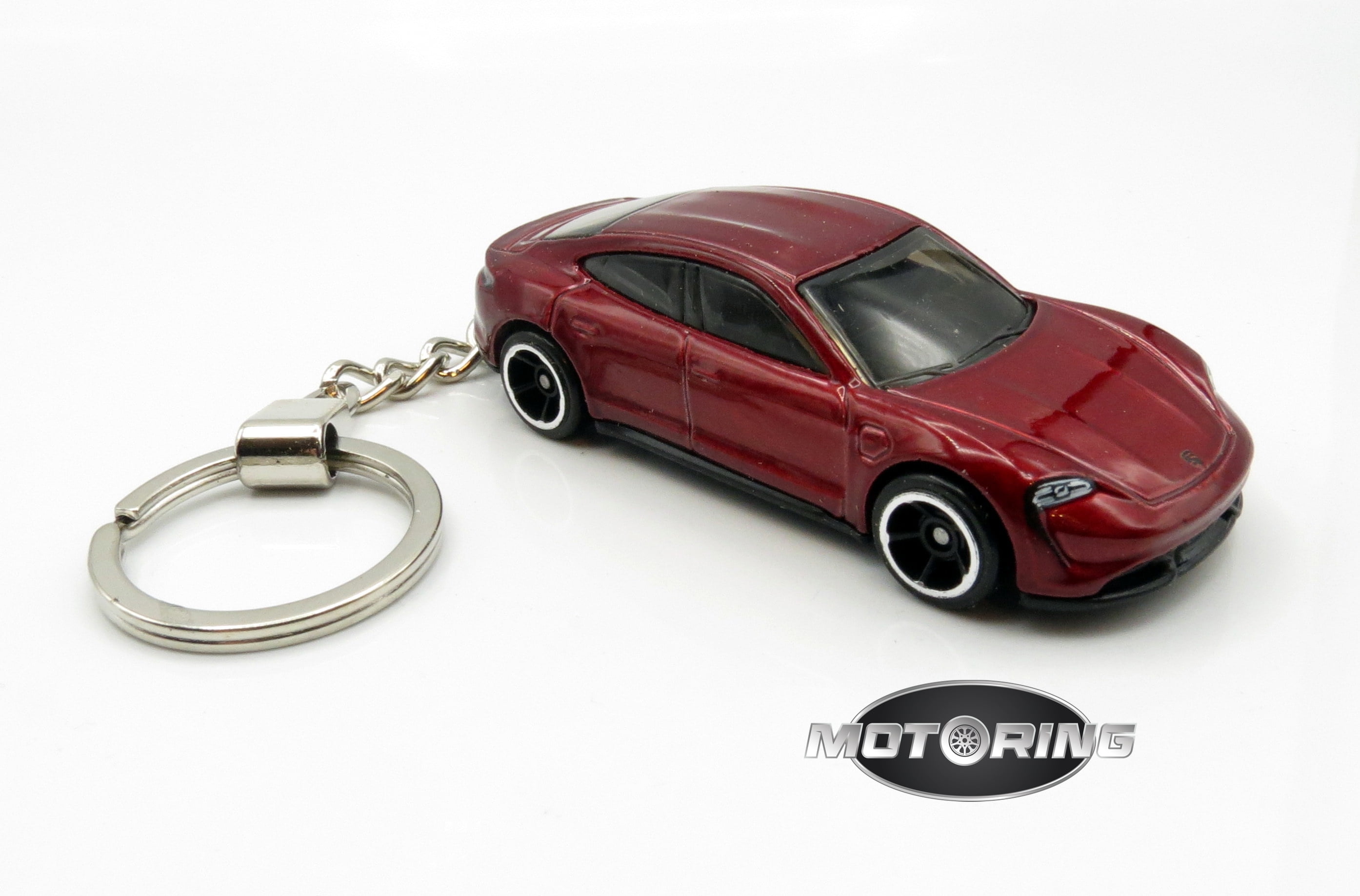 Porsche Taycan Turbo S Maroon Car Rare Novelty Keychain 164 Diecast