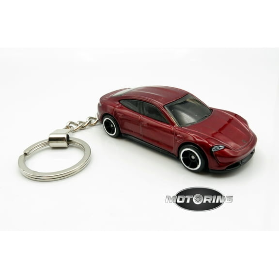 Porsche Taycan Turbo S Maroon Car Rare Novelty Keychain 1:64 Diecast