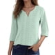 thumbnail image 1 of Top casual de mujer con manga tres cuartos y tejido jacquard, blusa elegante y cómoda para el día a día, tallas S-XXL, 1 of 5