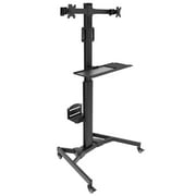 Mount-It! Mobile PC Workstation for Dual Monitors | Fits 13-32 Monitors | Adjustable