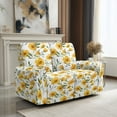 thumbnail image 2 of Yuyamidu Yellow Flower Print Loveseat Recliner Covers 2 Seater Washable Reclining Couch Covers with Elastic Edge Waterproof Recliner Slipcovers Gift for Holiday, 2 of 8