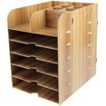 thumbnail image 1 of A4 A5 File Folder Racks Storage Paper Organizer Tray Wood Mail Sorter Desk Book Shelf Pen Ipad Document Display Holder Accessories Stroage Caddy Brackets Cube Home Workspace Bookcase Office Supplies, 1 of 6
