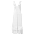 thumbnail image 6 of ChaoHeng Sundresses for Women for 2026 Solid Round Neck Tier Ruffle Sleeveless Flowy Beach Summer Dresses White S, 6 of 6