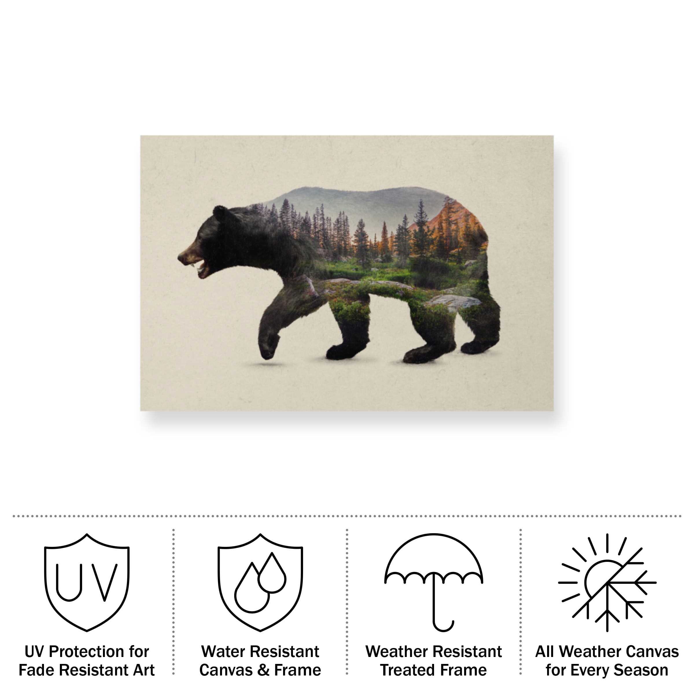 Davies Babies 'The North Black Bear' Outdoor Canvas