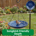 thumbnail image 4 of Backyard Essentials Bird Bath Hanging Birdbath Blue Bluebird for Bird Feeders, 4 of 9