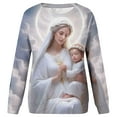 thumbnail image 4 of Amzcrzy Chandails en Molleton pour Femmes Manches Longues Chemises pour Femmes Imprimé de Noël à la Mode Décontracté Ample Manches Longues Col Rond à Capuche Épaule Chandails en Molleton pour Femmes m, 4 of 5
