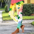 thumbnail image 6 of UVEASISHA St Patricks Day Leggings for Women Colorful Shamrock Printed Gradient Yoga Pants High Waisted Milk Silk Workout Pant Festive Photo Tights Yellow XXL, 6 of 6