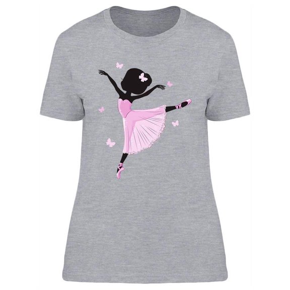 Cute Little Ballerina Design T-Shirt Women -Image by Shutterstock, Female Large
