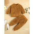 thumbnail image 2 of Bagilaanoe 2pcs Toddler Baby Boys Long Pants Set Long Sleeve Pullover Tops + Trousers 6M 12M 18M 24M 3T Kids Fall Plush Outfits, 2 of 8