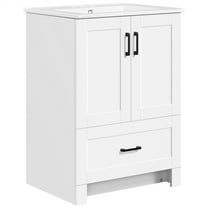 Topeakmart Freestanding Bathroom Vanity with Drawer, White
