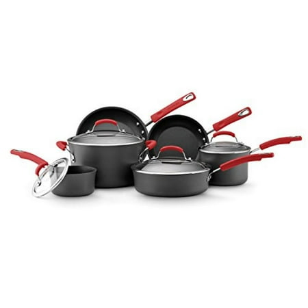 Rachael Ray Dishwasher Safe Hard Anodized Nonstick 10-Piece Cookware Set