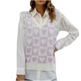 thumbnail image 2 of EGNMCR Camisole Chandail pour Femmes, Chandail pour Femmes Mode Femmes Sans Manches à Col en V Chandail à Enfiler Imprimé Chandail Décontracté Débardeurs Femmes Chandail, 2 of 6