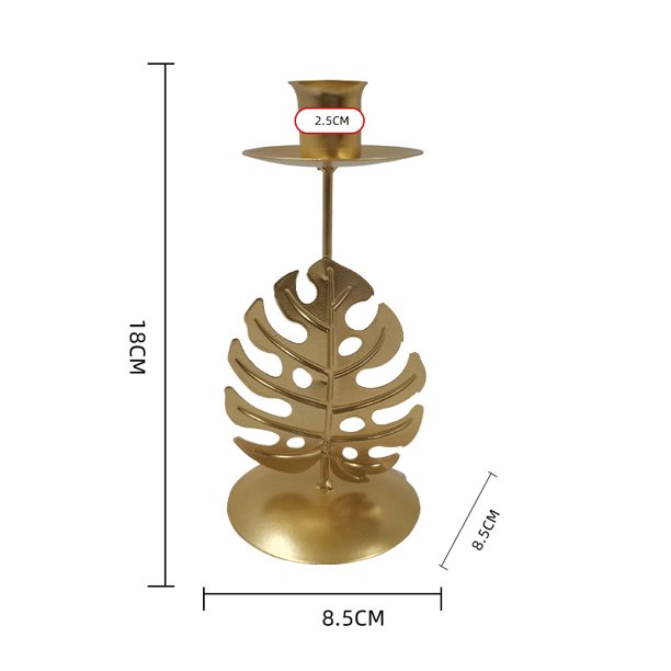 Candle Holder Elegant Leaf Leaves Candle Stands Iron Candlestick