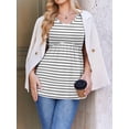 thumbnail image 4 of Weardear 3 Packs Womens Maternity Shirts Flying Short Sleeve V Neck T-Shirt Summer Empire Waist Pregnancy Tops, 4 of 6