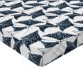 thumbnail image 4 of Ambesonne Marine Fitted Sheet, Ramp Fish Pattern Sea Back, California King, White Dark Petrol Blue, 4 of 5